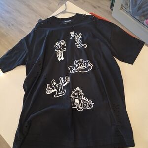 Domrebel Men's Black Graphic Short Sleeve Tee